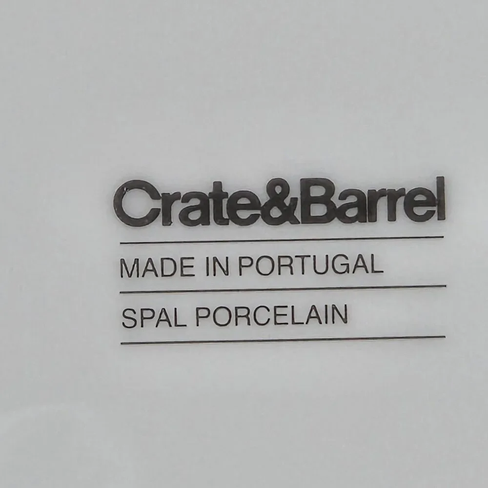 Crate & Barrel White Spal Porcelain Roulette 10.5
